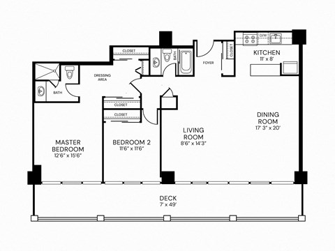 a floor plan of a house with bedrooms and a living room